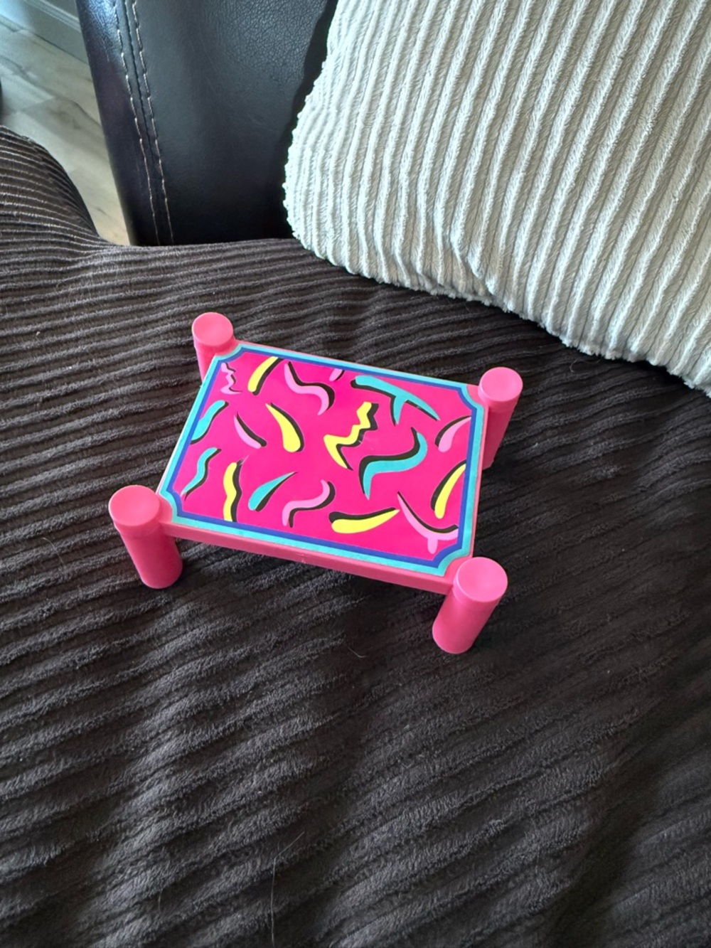 vintage 1990s Barbie dollhouse coffee table manufactured by Toymax